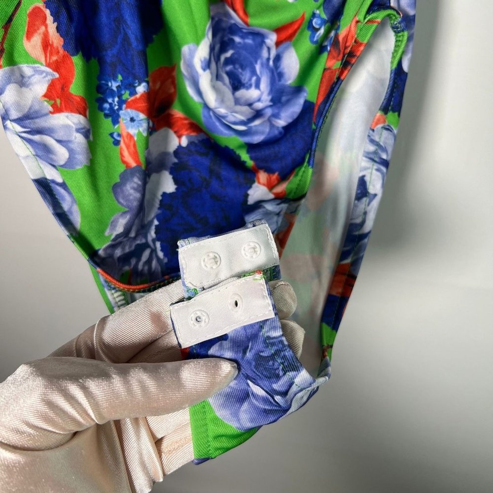 NWT ZARA Floral Asymmetrical One Shoulder Bodysuit SMALL 0264/453 - Picture 12 of 16